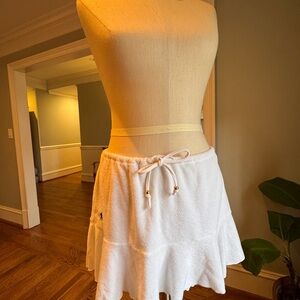 Polo Ralph Lauren White Mini Terry Skirt with Elastic Tie - Medium